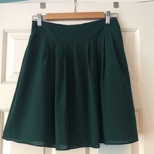 Green Plaid Skater Skirt